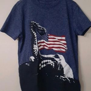 Boys Small Octopus and Flag Shirt